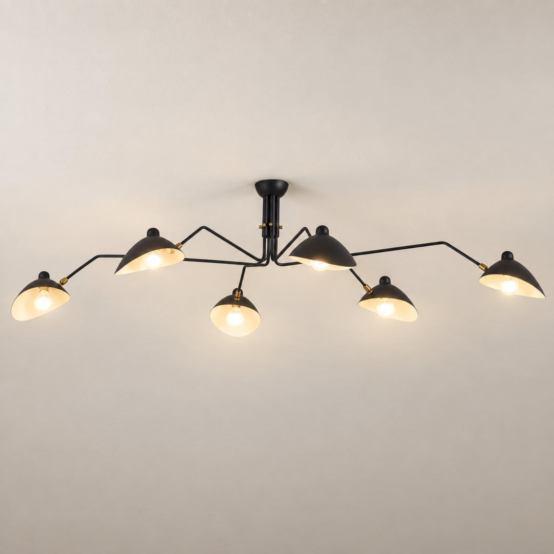 Modern Adjustable Ceiling Light Fixture Metal Design with Integrated LED Bulbs