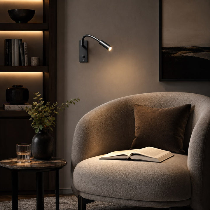 Industrial Wall Light Adjustable Gooseneck Aluminum Integrated LED Task Lamp 3000K Warm White