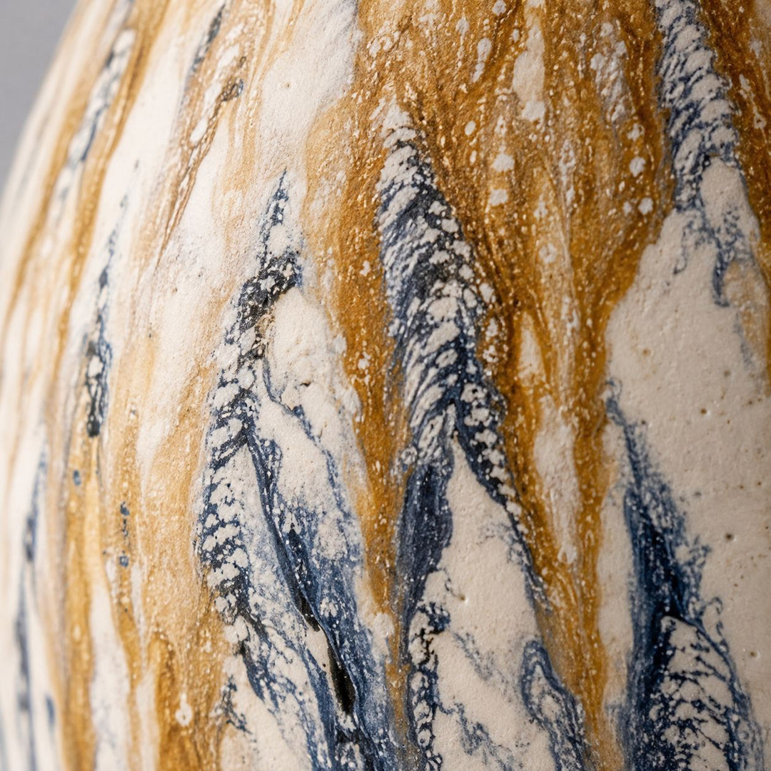 Handcrafted Earth-Tone Ceramic Vase Sculptural Design Decorative Vessel for Floral Arrangements 30cm