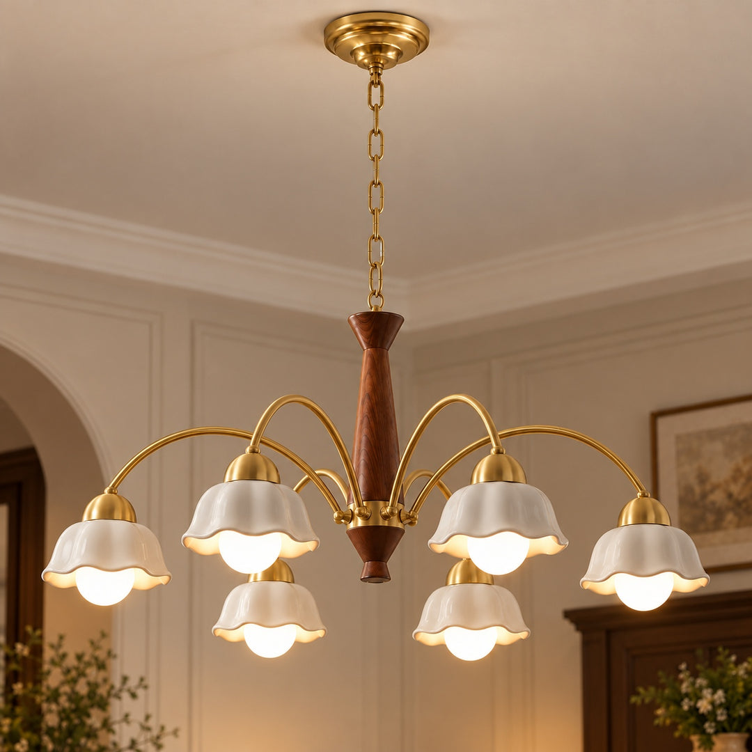 Modern Wall Mounted Chandelier Metal Gold Finish Adjustable Lighting Fixture