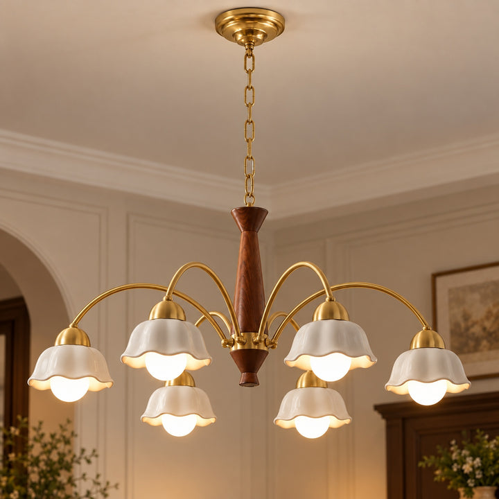 Modern Wall Mounted Chandelier Metal Gold Finish Adjustable Lighting Fixture