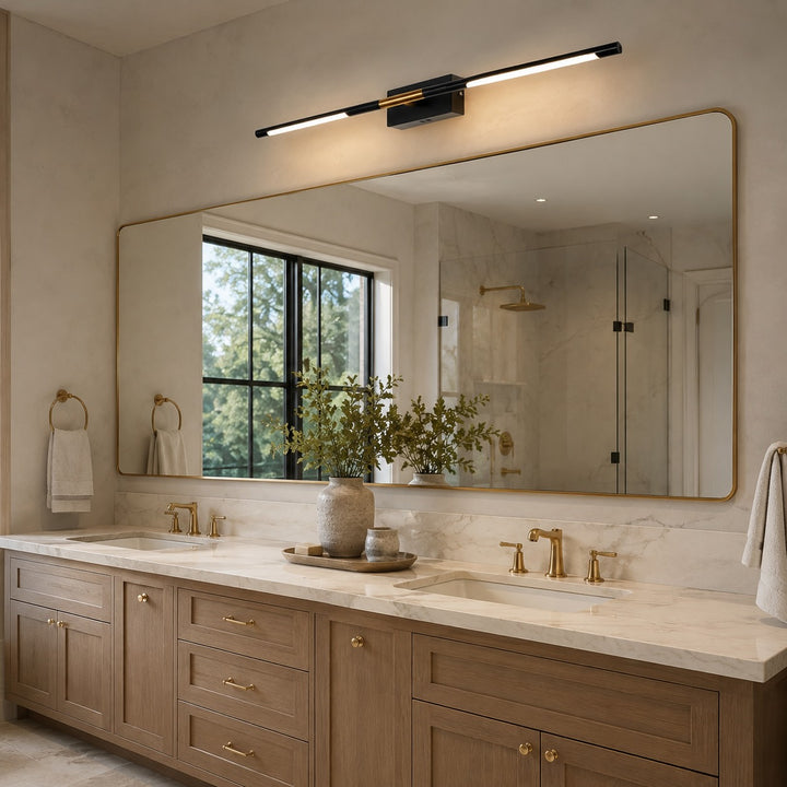 Modern Bathroom Vanity Light Bar Wall Mounted Black Acrylic LED Fixture for Soft Illumination