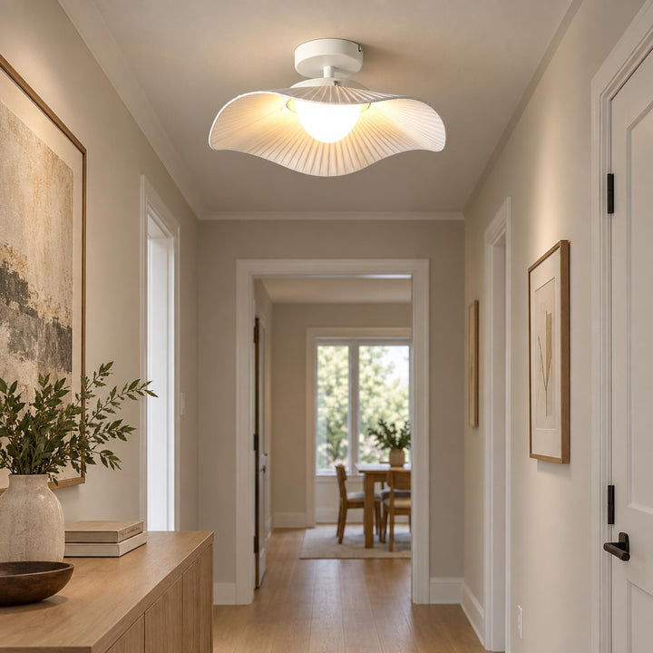 Modern Flush Mount Ceiling Light Acrylic LED Fixture 24 Inch Diameter Soft Illumination