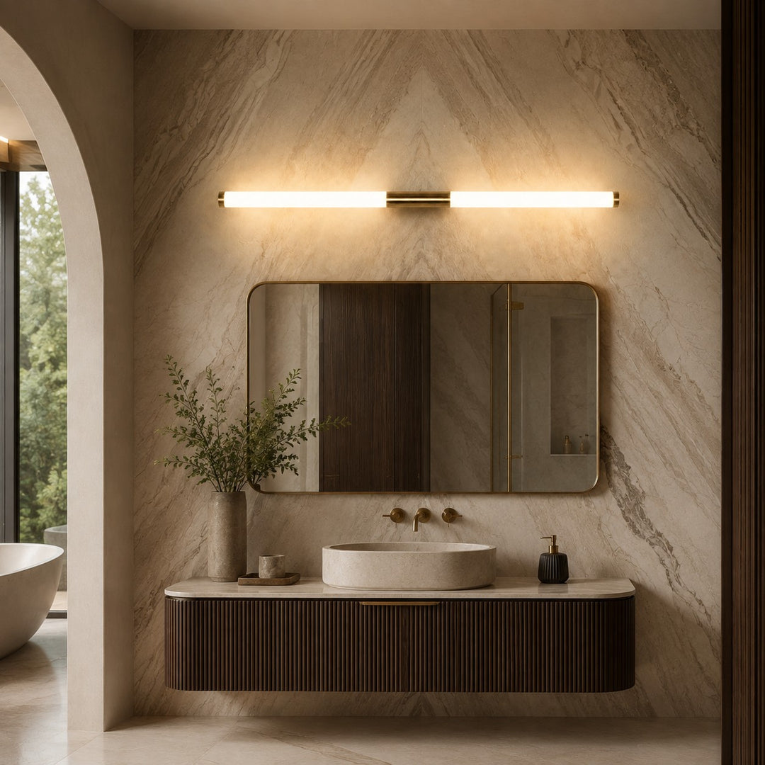 Modern Bathroom Wall Light Linear Fixture Iron PC Adjustable Illumination for Enhanced Visibility