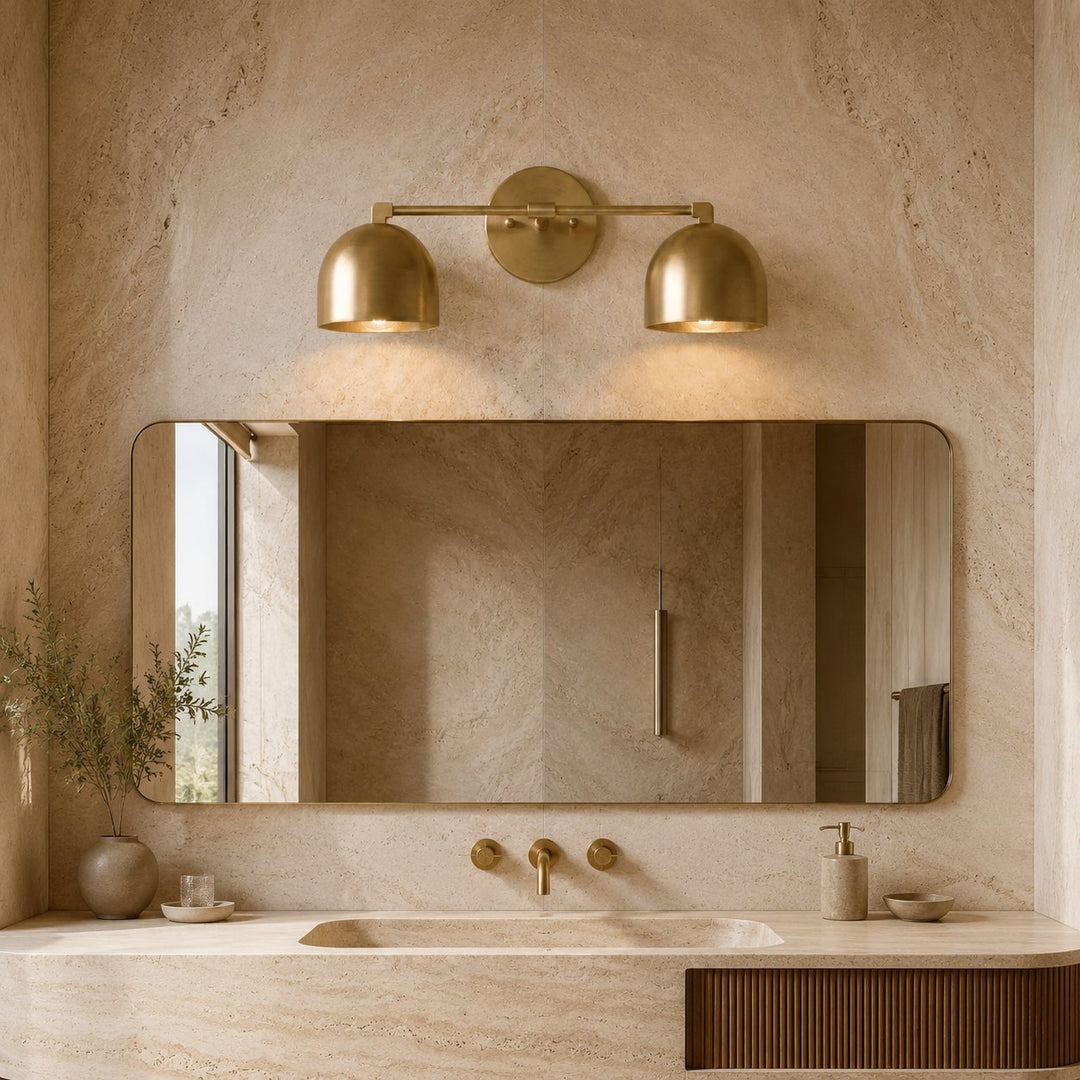 Modern Wall Light Wall Mounted Double Shade Brass Soft Focused Illumination Sconce Light