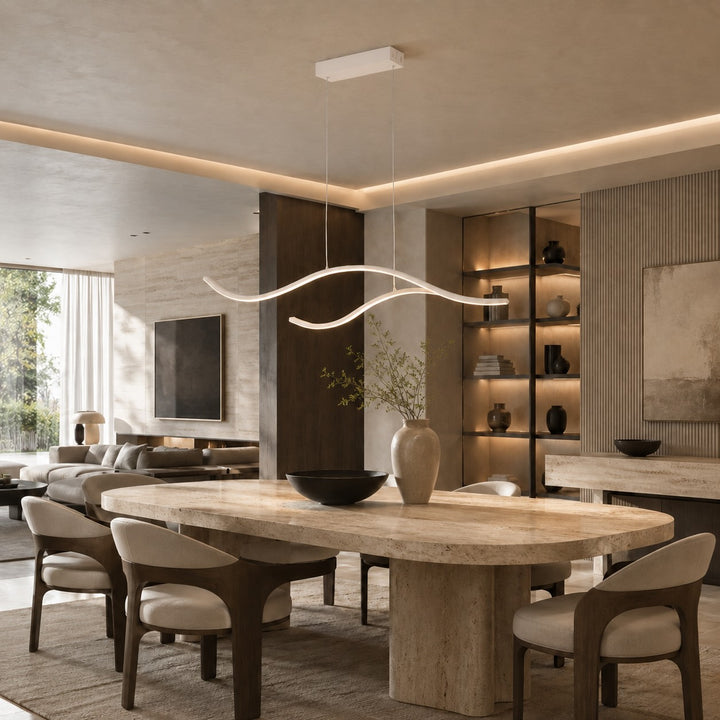 Modern LED Pendant Light Adjustable Hanging Metal Fixture with Silicone Shade Dimmable