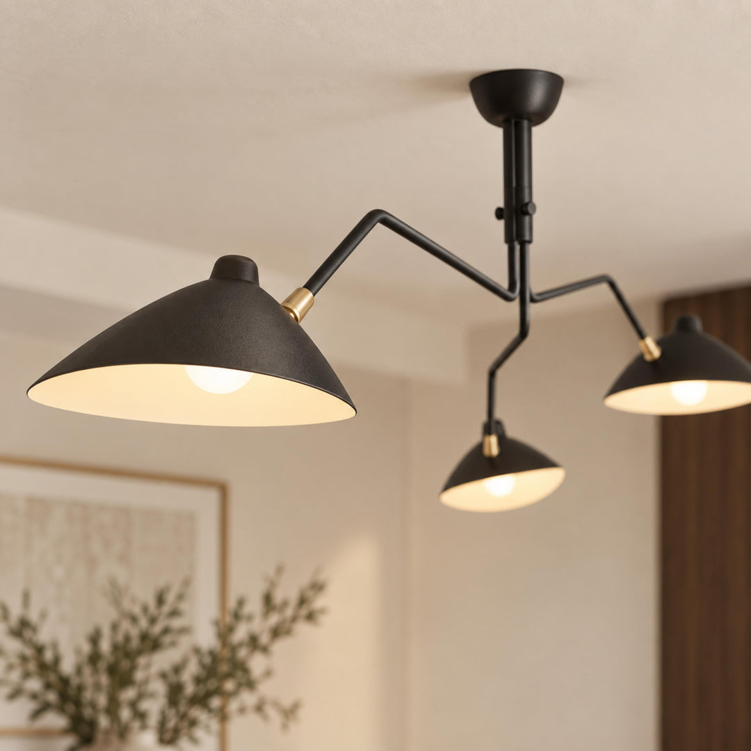 Modern Adjustable Ceiling Light Fixture Metal Design with Integrated LED Bulbs