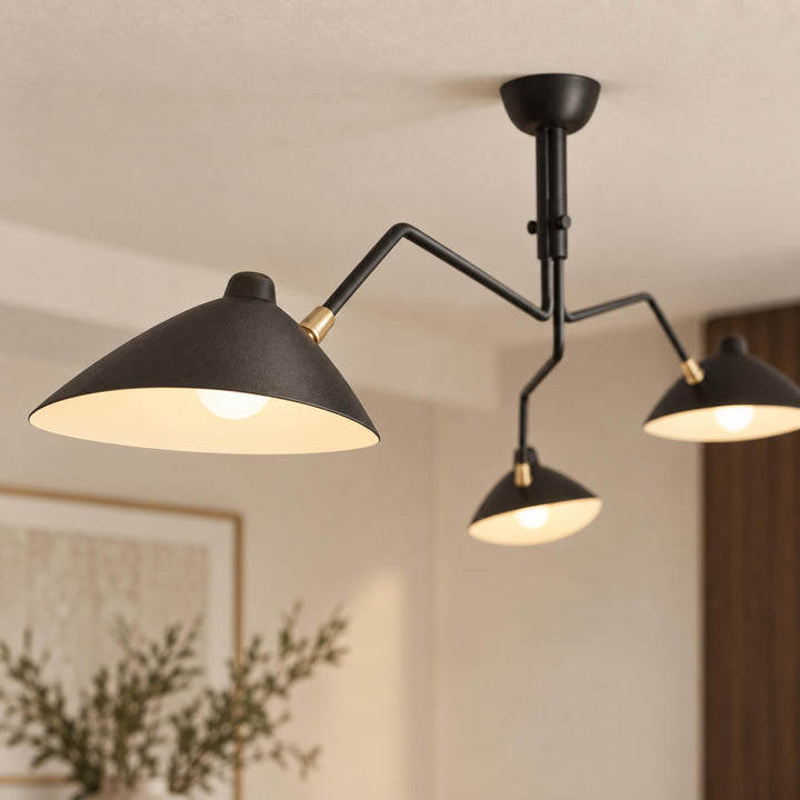 Modern Adjustable Ceiling Light Fixture Metal Design with Integrated LED Bulbs