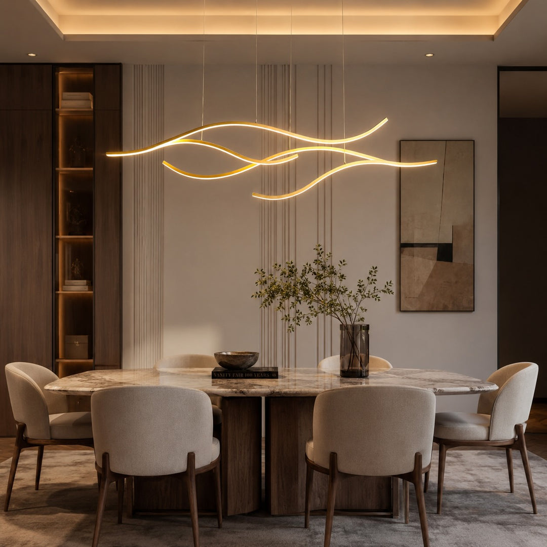 Modern LED Pendant Light Adjustable Hanging Metal Fixture with Silicone Shade Dimmable