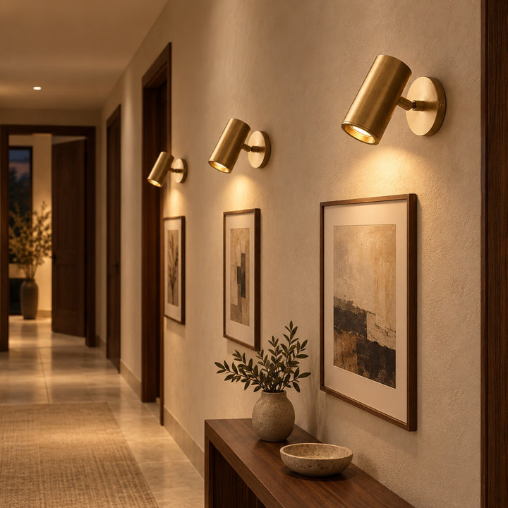 Modern Brass GU10 Wall Sconce – Indoor Wall Light for Bedroom & Hallway