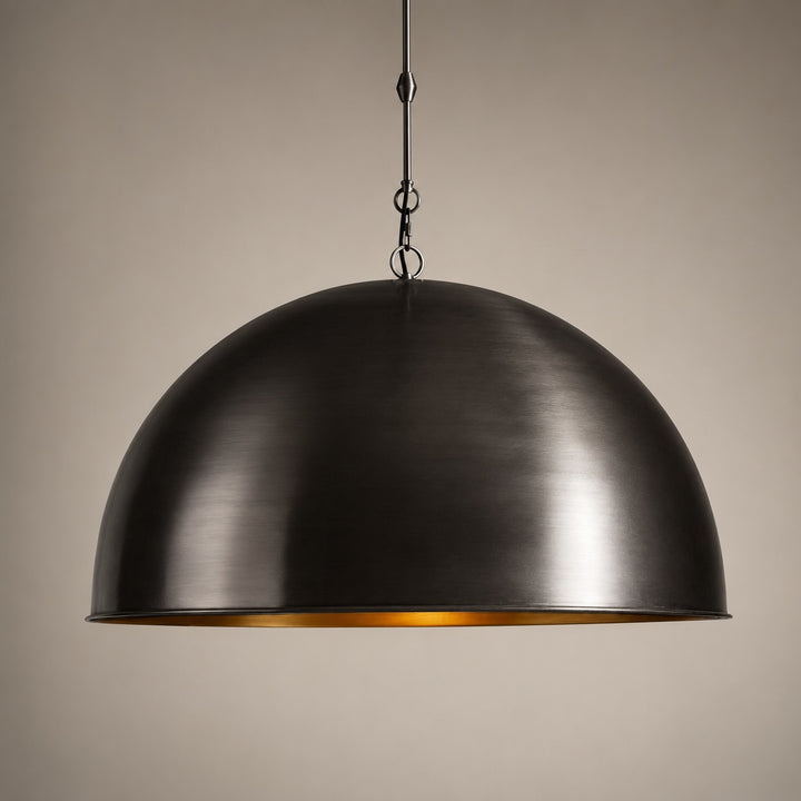 Large Modern Bronze Dome Pendant Light Adjustable Metal Hanging Fixture for Kitchen Island Dining Room