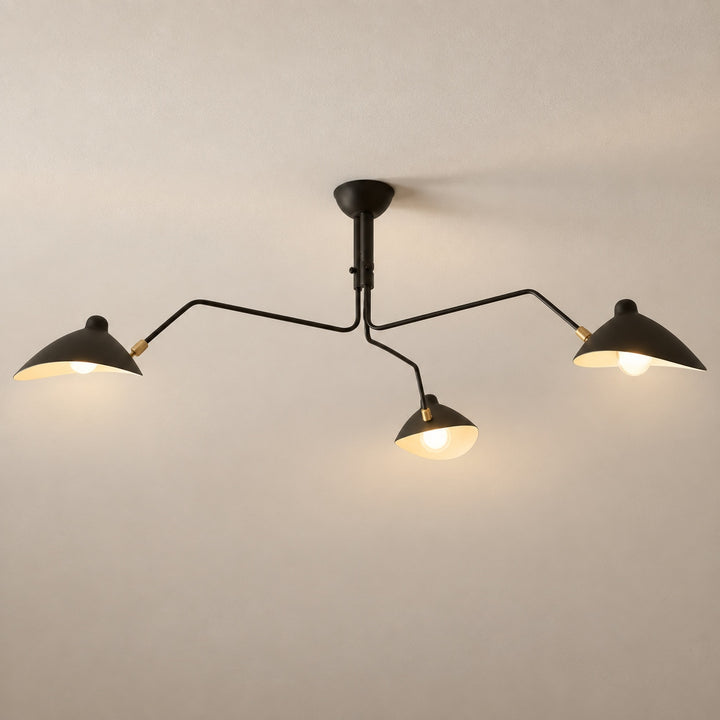 Modern Adjustable Ceiling Light Fixture Metal Design with Integrated LED Bulbs