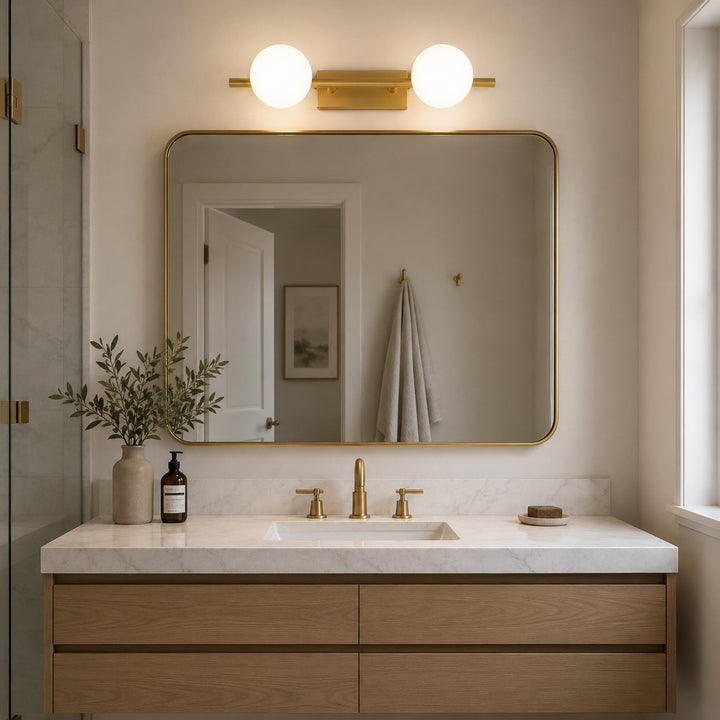 Modern LED Bathroom Vanity Light Bar Wall Mounted Copper with Adjustable Color Temperature