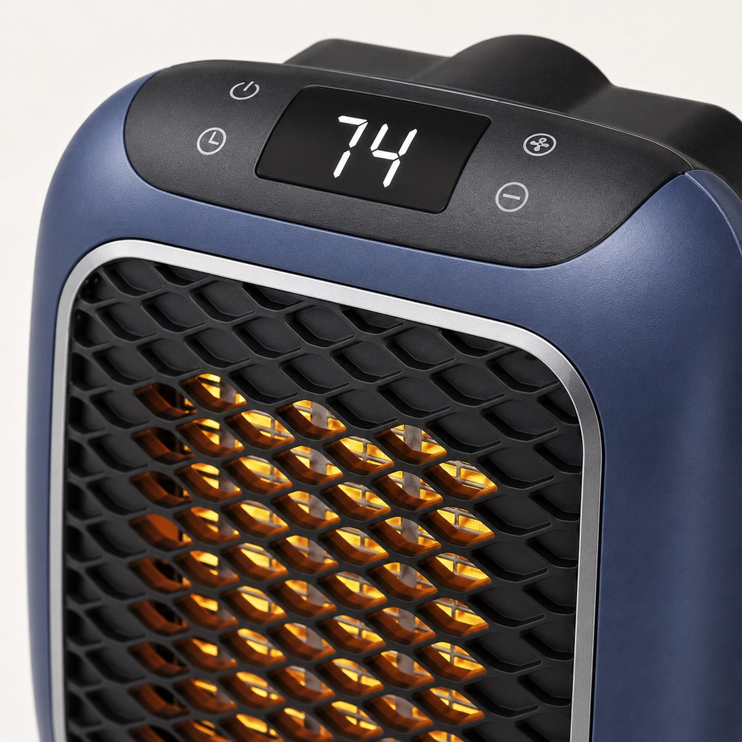 Compact Modern Fan Heater Adjustable Thermostat 800W Efficient Warmth for Personal Spaces