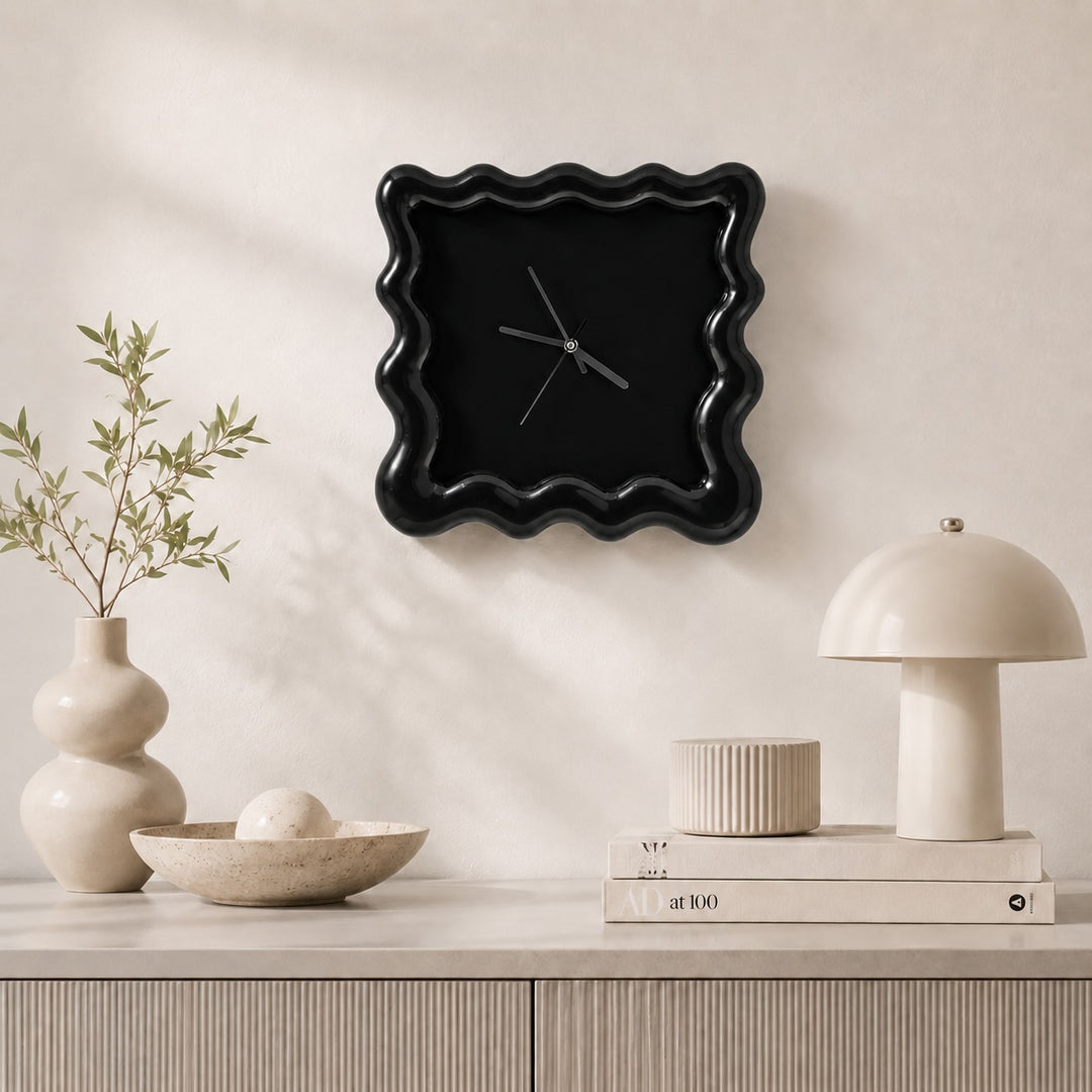 Modern Wall Clock Round Design Wall Mounted ABS Plastic Silent Movement 30cm
