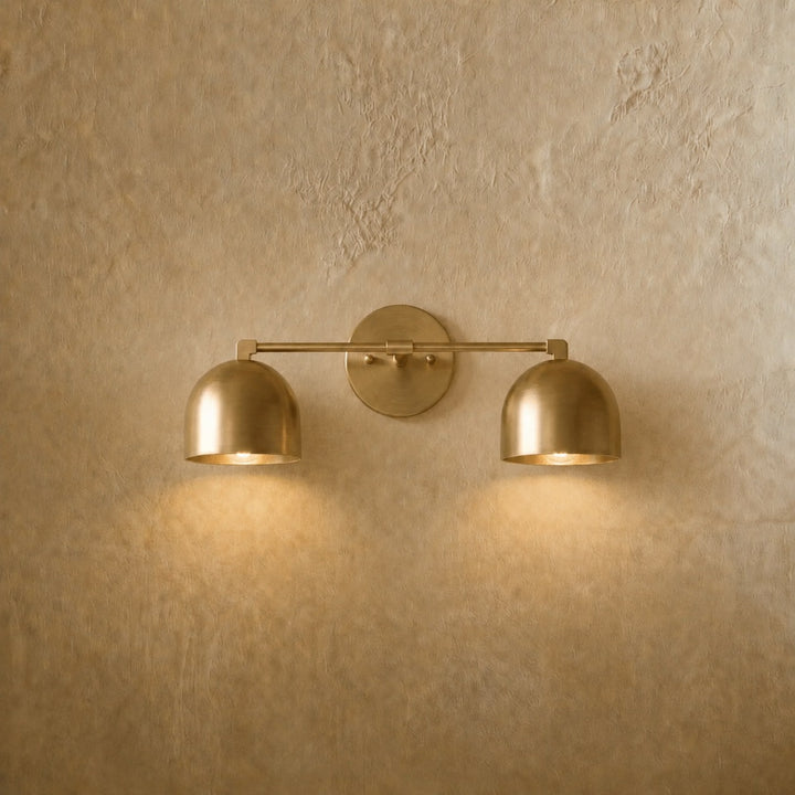 Modern Wall Light Wall Mounted Double Shade Brass Soft Focused Illumination Sconce Light