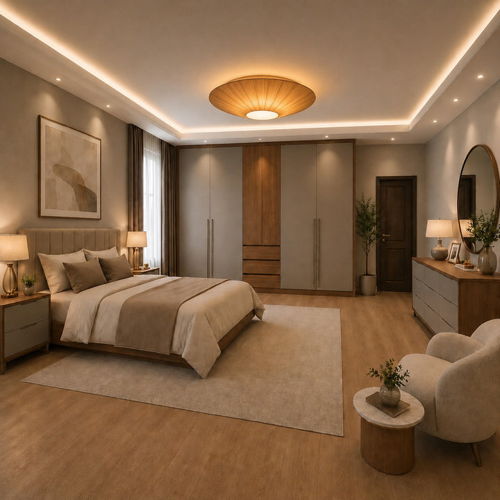Modern Flush Mount Ceiling Light Metal LED Fixture with Adjustable Brightness for Home Decor