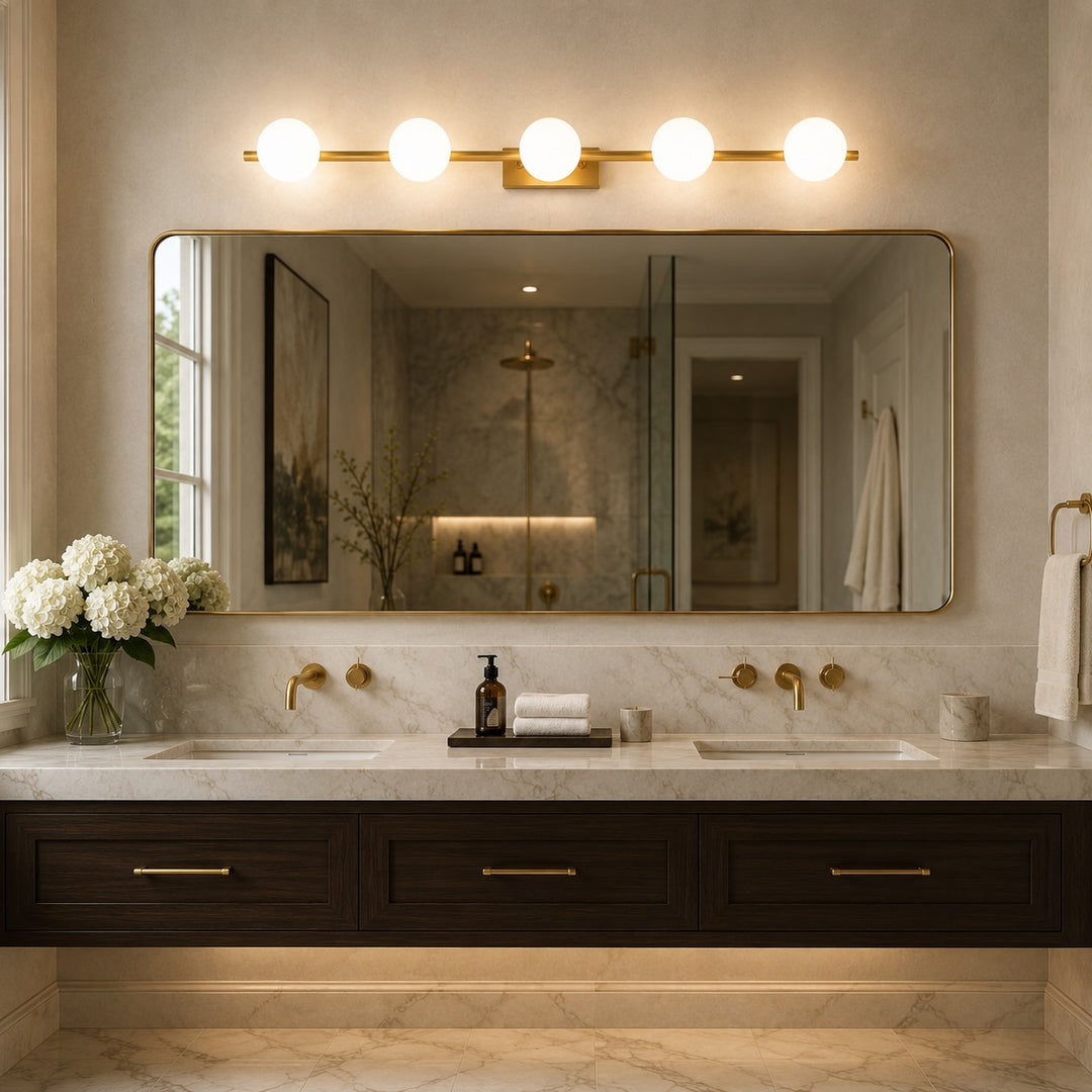 Modern LED Bathroom Vanity Light Bar Wall Mounted Copper with Adjustable Color Temperature