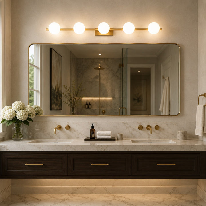 Modern LED Bathroom Vanity Light Bar Wall Mounted Copper with Adjustable Color Temperature