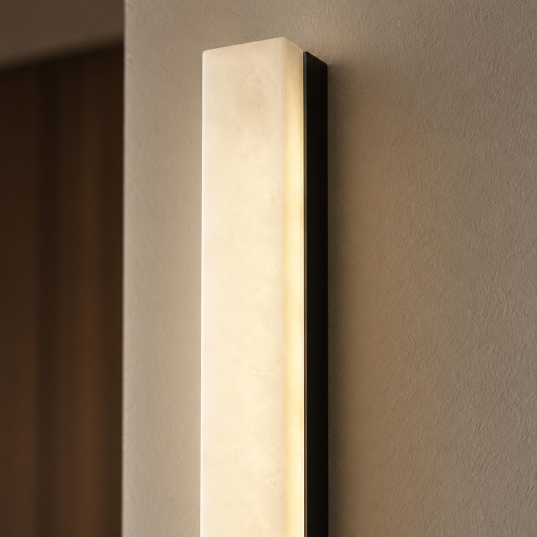 Modern Alabaster Wall Lamp with Adjustable Light and Metal Fixture for Elegant Home Decor