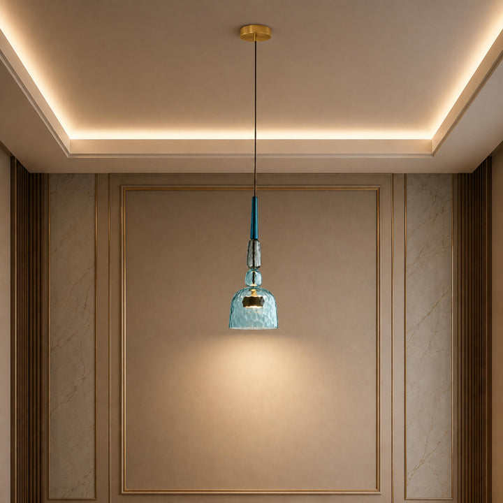 Modern Glass Pendant Light Adjustable Height Hanging Fixture LED for Kitchen Dining