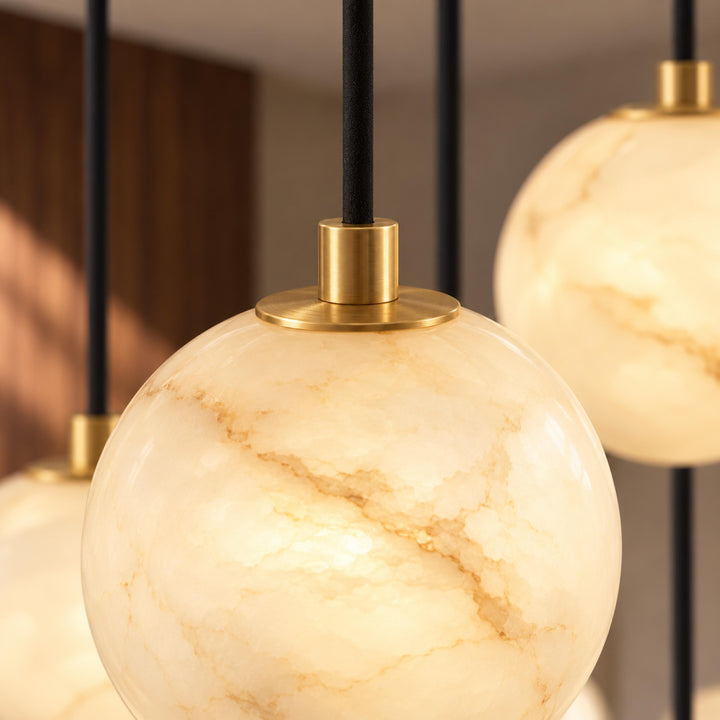Modern Cluster Chandelier Light Wall Mounted Alabaster Glass LED Dimmable Fixture