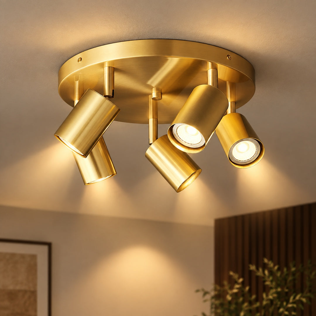 Modern Flush Mount Ceiling Light Metal LED 12 Inch Diameter 800 Lumens Warm White