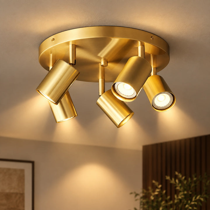 Modern Flush Mount Ceiling Light Metal LED 12 Inch Diameter 800 Lumens Warm White