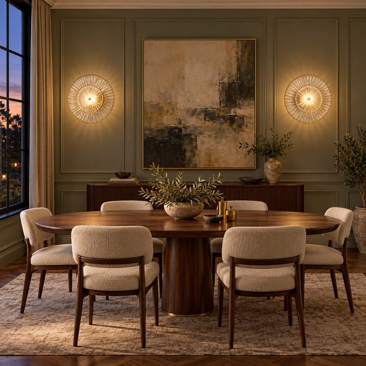 Layered Fluted Glass LED Wall Sconce – Brass Interior Wall Light