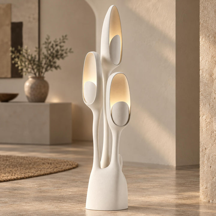 Modern Floor Lamp Adjustable LED Light Metal and Fiberglass for Indoor Use