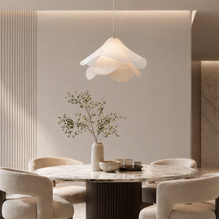 Modern Japandi Fabric Shade Pendant Light