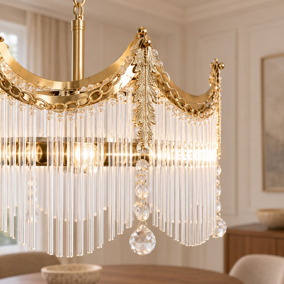 Modern Chandelier Ceiling Light Adjustable Hanging Metal Frame Dimmable for Dining Room