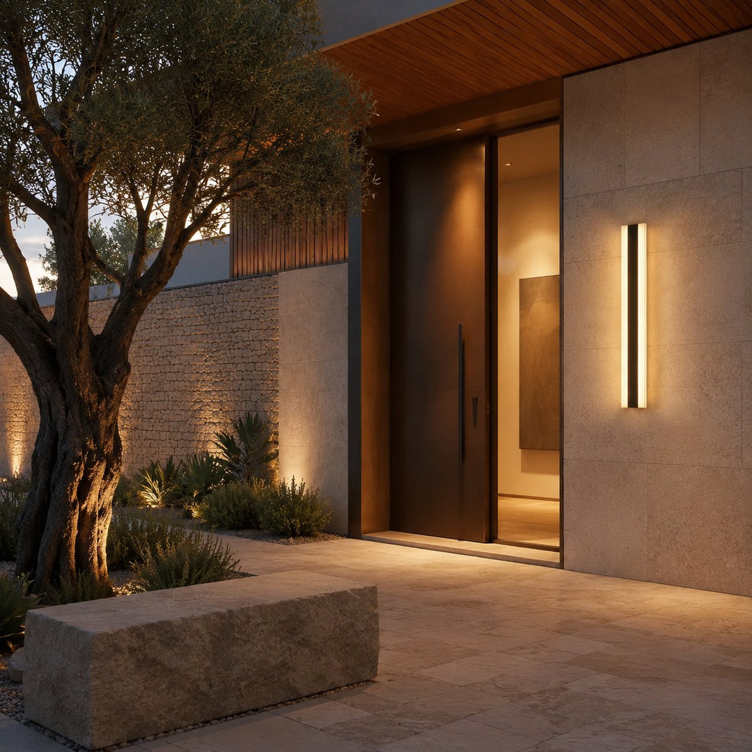 Modern Outdoor Wall Light Black Metal Wall Mounted LED Weatherproof Adjustable
