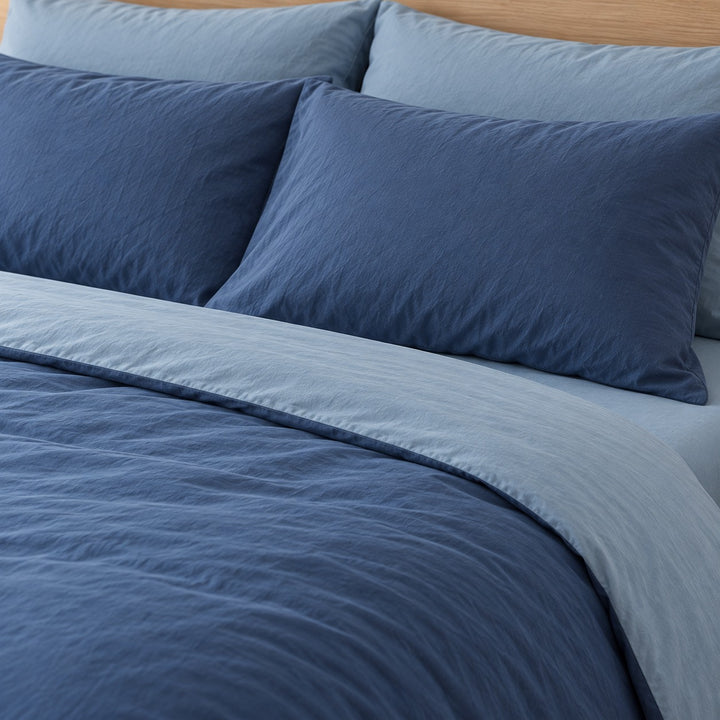 Reversible Bedding Set Cotton Jersey Knit Duvet Cover and Sheet Soft Breathable Lightweight
