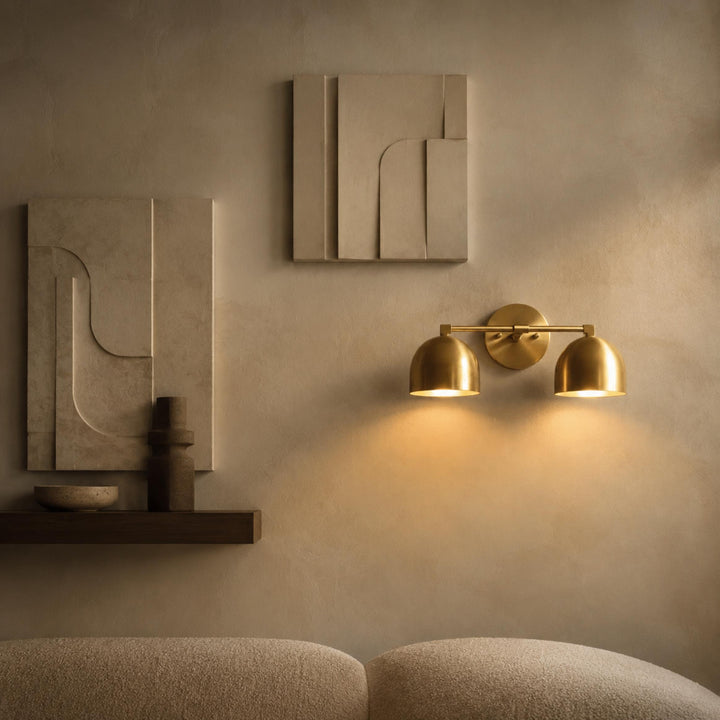 Modern Wall Light Wall Mounted Double Shade Brass Soft Focused Illumination Sconce Light