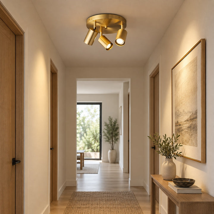 Modern Flush Mount Ceiling Light Metal LED 12 Inch Diameter 800 Lumens Warm White