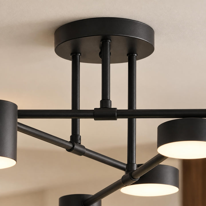 Modern Sputnik Flush Mount Ceiling Light Fixture with Metal Arms and Adjustable LED Bulbs 24 Inch