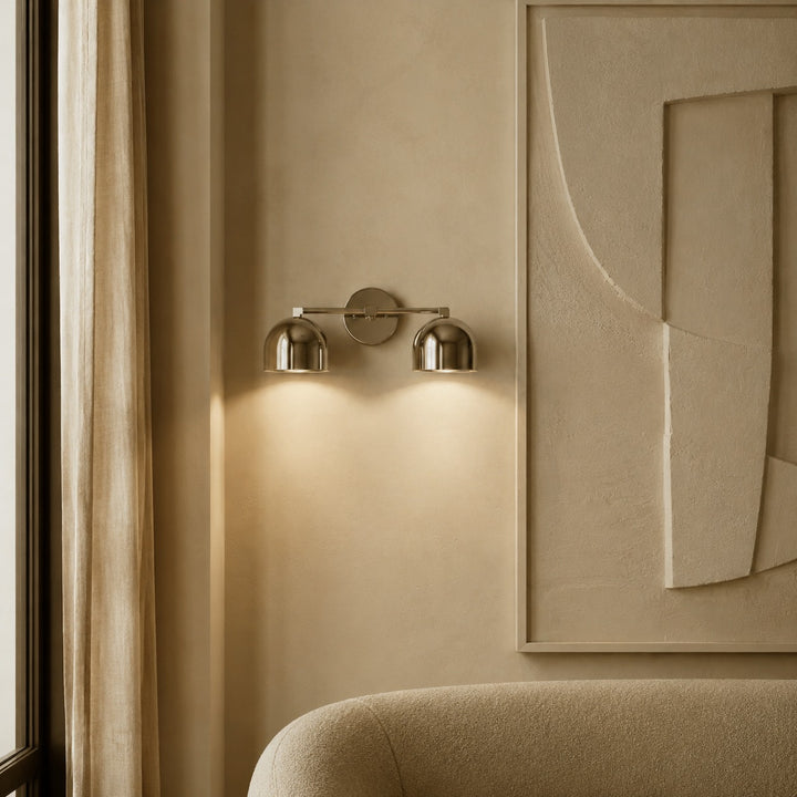 Modern Wall Light Wall Mounted Double Shade Brass Soft Focused Illumination Sconce Light