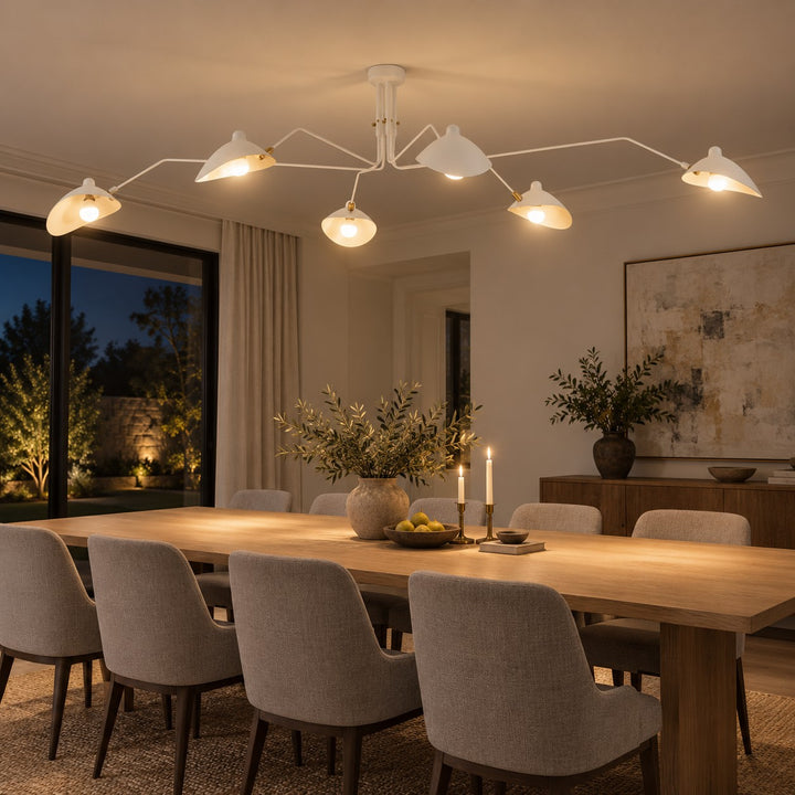 Modern Adjustable Ceiling Light Fixture Metal Design with Integrated LED Bulbs