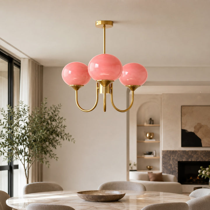 Modern Chandelier Pendant Light Fixture with Adjustable Arms Glass Shades Indoor Lighting