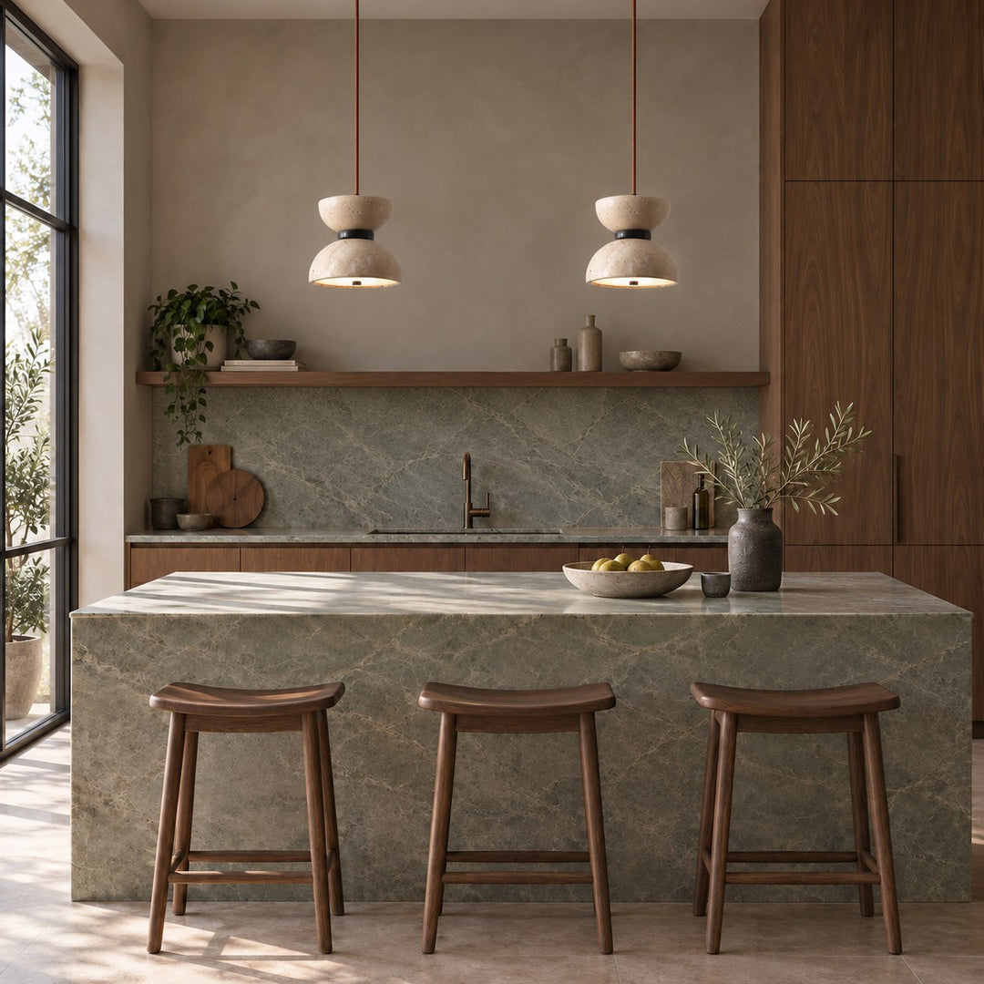 Modern Hourglass Pendant Lamp Hanging Design Travertine LED Lighting for Kitchen Pendant Lighting