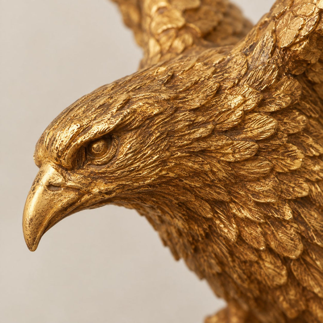 Modern Brass Eagle Sculpture Decorative Art Piece 60cm Height Durable Home Office Display