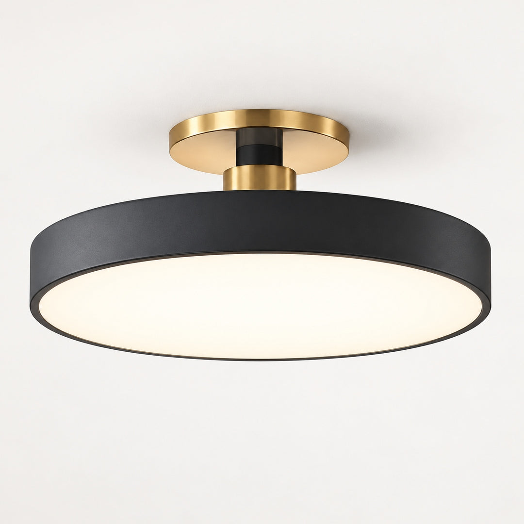 Modern Flush Mount Ceiling Light with Glass Shade and LED Lighting 12W 3000K