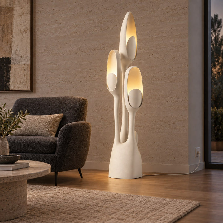 Modern Floor Lamp Adjustable LED Light Metal and Fiberglass for Indoor Use