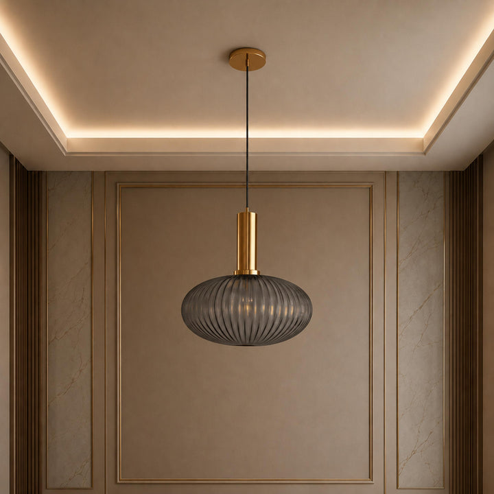 Modern Glass Pendant Light Hanging Fixture Adjustable Height LED Compatible