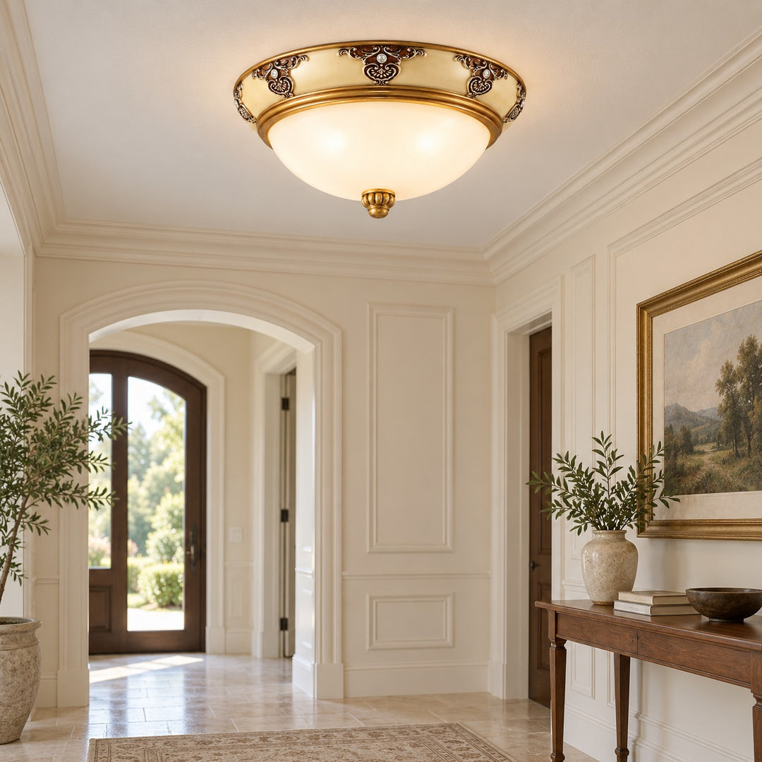 Modern Flush Mount Ceiling Light Aluminum LED Fixture 12 Inch Diameter for Bright Illumination