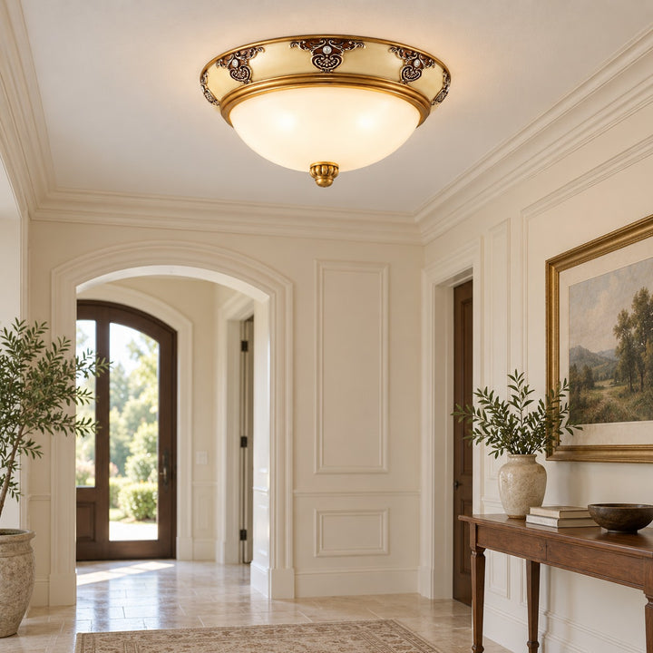 Modern Flush Mount Ceiling Light Aluminum LED Fixture 12 Inch Diameter for Bright Illumination