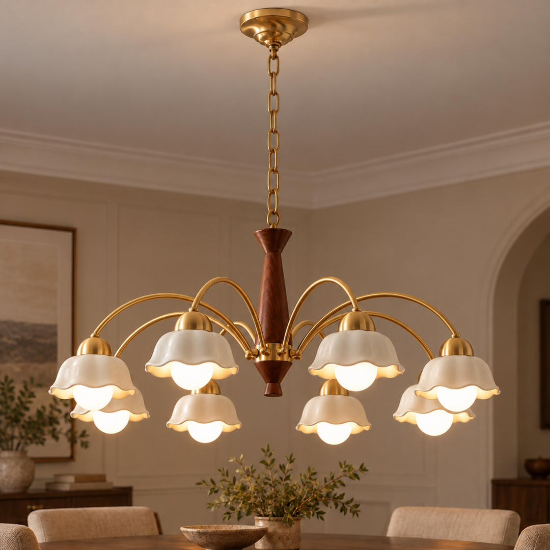Modern Wall Mounted Chandelier Metal Gold Finish Adjustable Lighting Fixture