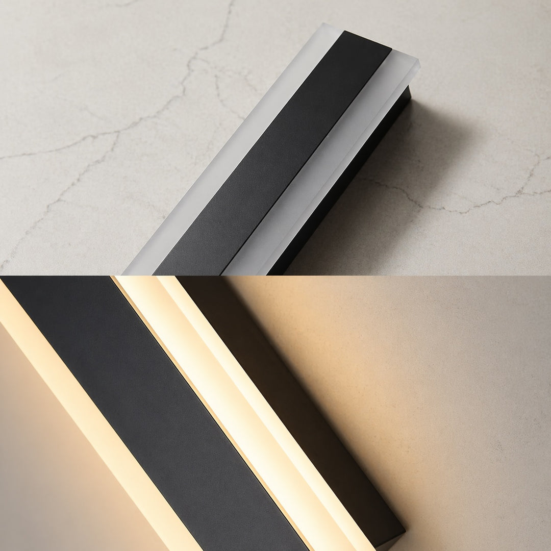 Outdoor LED Wall Light Dimmable IP65 Waterproof Aluminum Strip Sconce Black