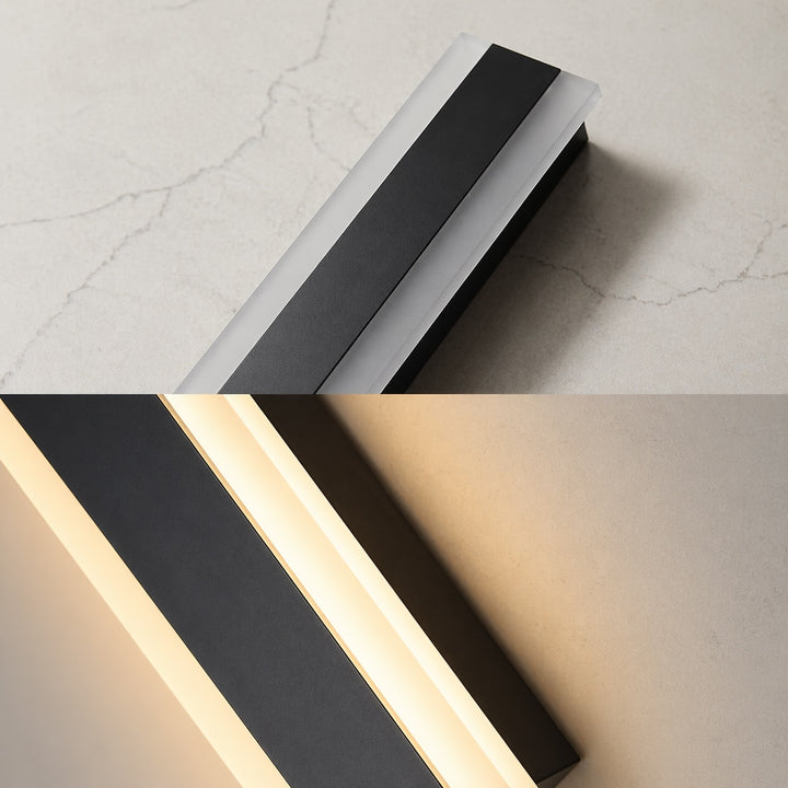 Outdoor LED Wall Light Dimmable IP65 Waterproof Aluminum Strip Sconce Black